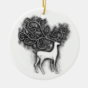 filigree deer christmas ornament