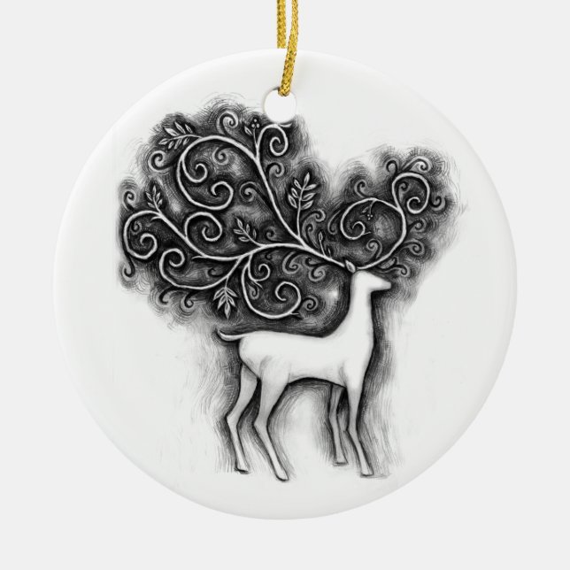 filigree deer christmas ornament (Front)