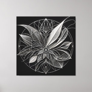 Filigree Floral Mandala Canvas Print