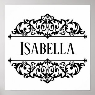 Filigree frame personalised name  poster