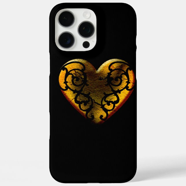 Filigree Goth Gold Heart Case-Mate iPhone Case (Back)