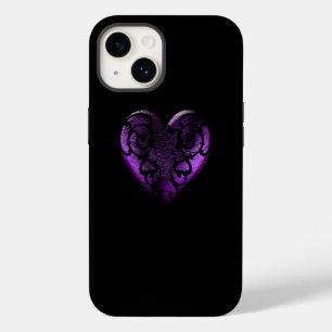 Filigree Goth Purple Heart iPhone 14 Case