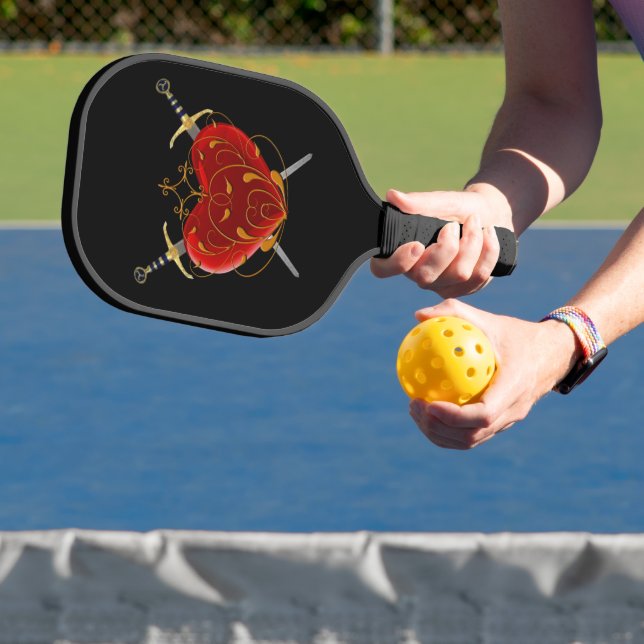 Filigree Heart And Daggers Pickleball Paddle (Insitu)