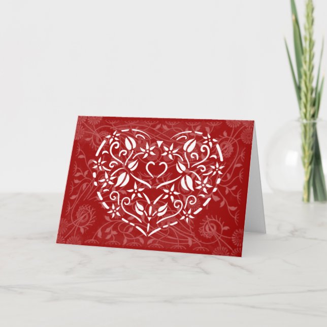 Filigree Heart Holiday Card (Front)