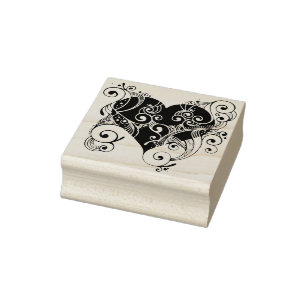 filigree heart silhouette art stamp