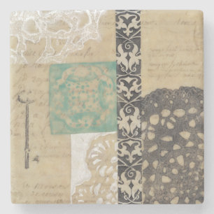 Filigree & Key II Stone Coaster