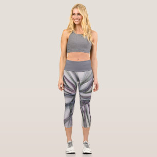 Filigree Motions Modern Abstract Swinging Fractal Capri Leggings
