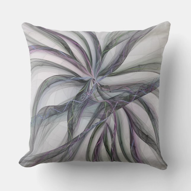Filigree Motions Modern Abstract Swinging Fractal Cushion (Front)