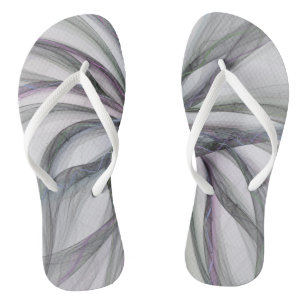 Filigree Motions Modern Abstract Swinging Fractal Flip Flops