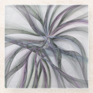 Filigree Motions Modern Abstract Swinging Fractal Glass Coaster