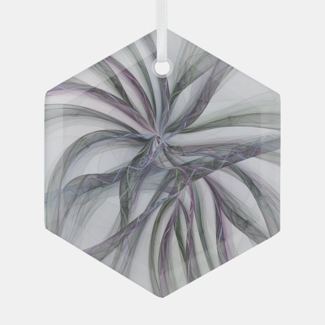 Filigree Motions Modern Abstract Swinging Fractal Glass Tree Decoration (Front)