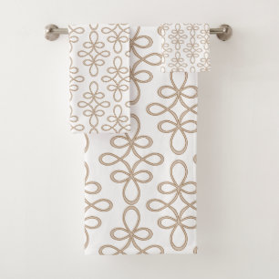 Filigree Pattern Stylish Elegant Bath Towel Set