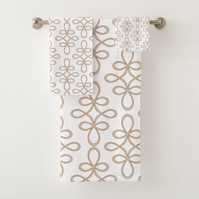 Filigree Pattern Stylish Elegant Bath Towel Set (Insitu)