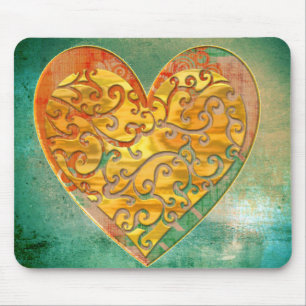 Filigree Pop Art Heart Mouse Mat