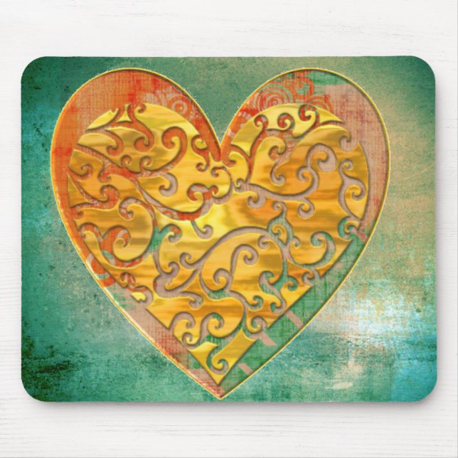 Filigree Pop Art Heart Mouse Mat (Front)