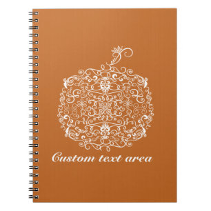 Filigree Pumpkin Autumn Fall Notebook Journal