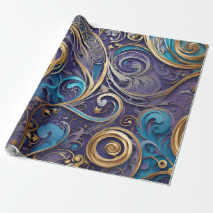 filigree spirals wrapping paper