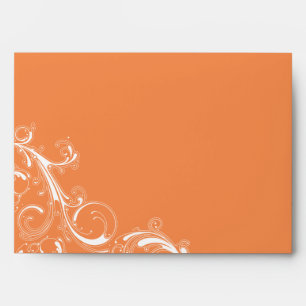 Filigree Swirl Orange 5x7 A7 Envelopes