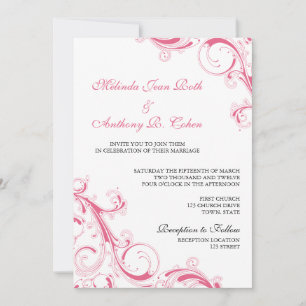 Filigree Swirl Pink Invitation