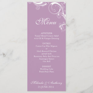 Filigree Swirl Violet Menu