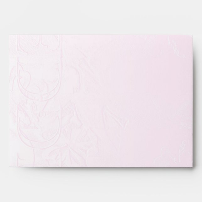 Filigreed Wedding Pink Silk Damask Flower Envelope (Front)