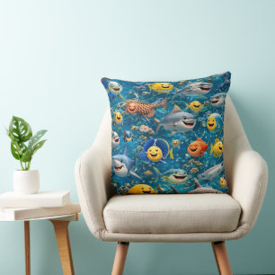 Filing sea creatures decorative cushion