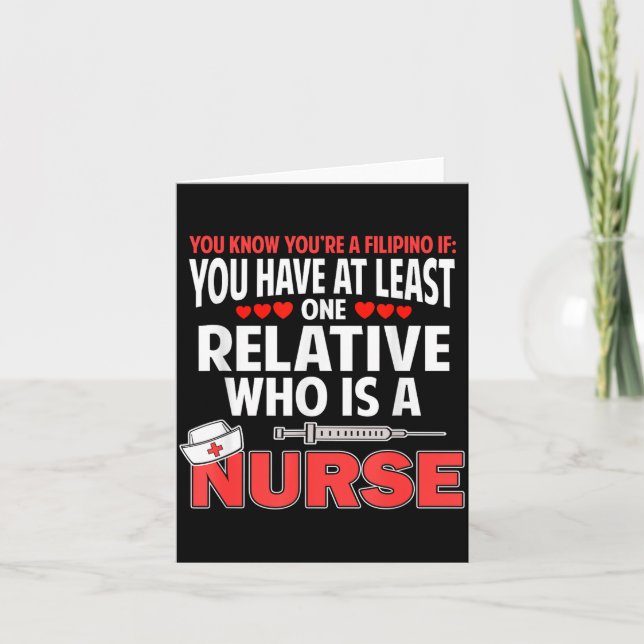 Filino Nurse Funny Saying Philipnes Noy Men Women  Card (Front)