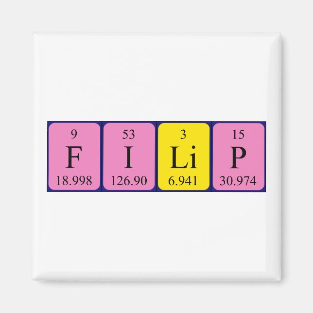 Filip periodic table name magnet (Front)