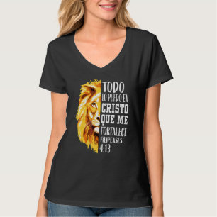 Filipenses 4 13 Men Christian Verse Lion Judah Spa T-Shirt