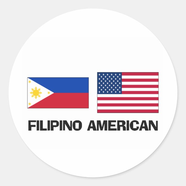 Filipino American Classic Round Sticker (Front)
