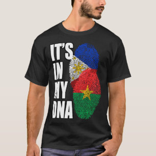 Filipino And Burkinabé Mix DNA Flag Heritage T-Shirt