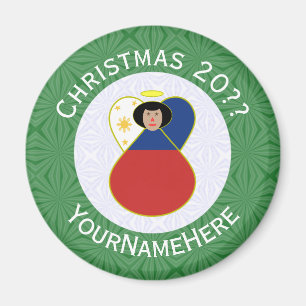 Filipino Angel Christmas Flag Personalised Magnet