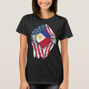Filipino Blood Inside Me Philippines Flag T-Shirt