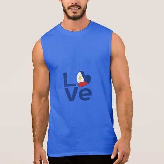 Filipino Blue LOVE Sleeveless Shirt
