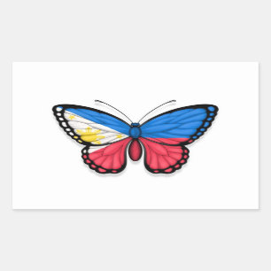 Filipino Butterfly Flag Rectangular Sticker