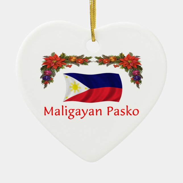 Filipino Christmas Ceramic Tree Decoration (Front)