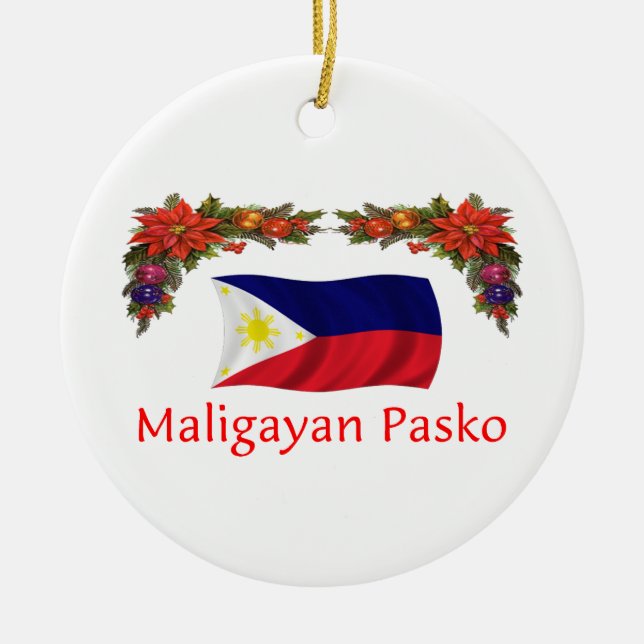 Filipino Christmas Ceramic Tree Decoration (Front)