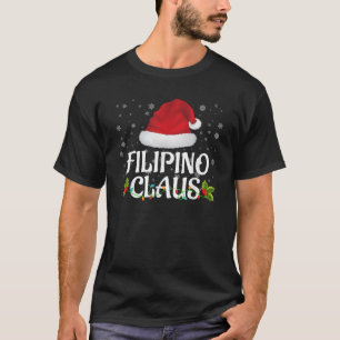 Filipino Claus Christmas Lights Santa Pajama Famil T-Shirt