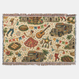 Filipino Fiesta Philippines Heritage Throw Blanket