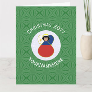 Filipino Flag Angel Christmas Personalised Card