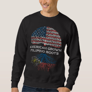 Filipino Flag Gift Women Men American Grown Roots Sweatshirt