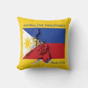 FILIPINO FLAG Philippines Scripture Custom YELLOW Cushion