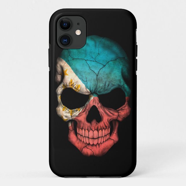 Filipino Flag Skull on Black Case-Mate iPhone Case (Back)