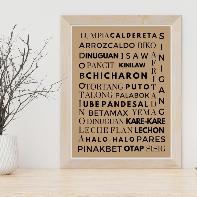 Filipino Food Black & Brown Typography Poster (Creator Uploaded)