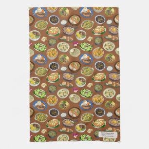 Filipino Food Pattern Tea Towel