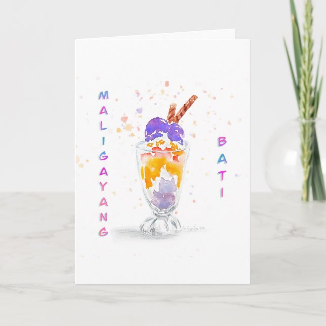 Filipino Halo Halo Birthday Greeting Card (Front)