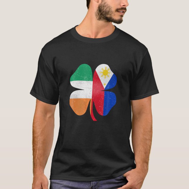 Filipino Irish Shamrock Philippines Ireland St. Pa T-Shirt (Front)