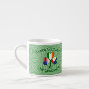 Filipino Irish USA Shamrock Flag Personalised  Espresso Cup
