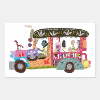 Filipino Jeepney Ride Rectangular Sticker