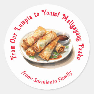 Filipino Lumpia Christmas Label